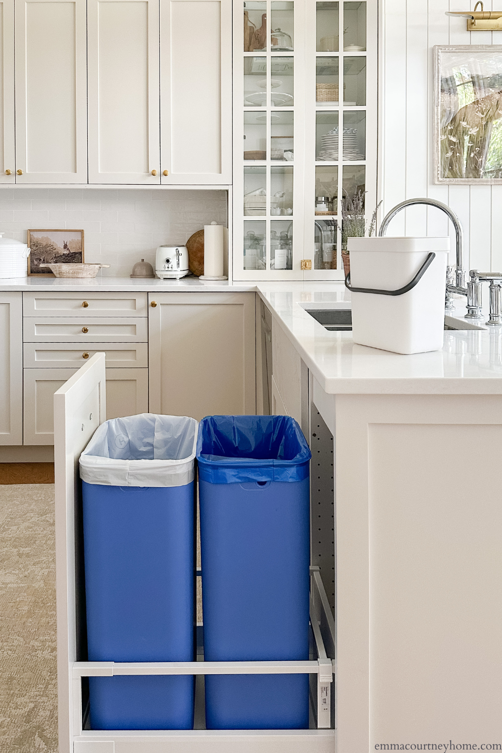 Kitchen Design Idea - Hide Pull Out Trash Bins In Your Cabinetry