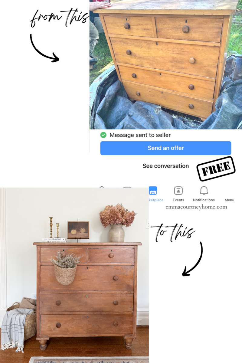 Refinishing an Old Pine Wood Dresser | Emma Courtney Home