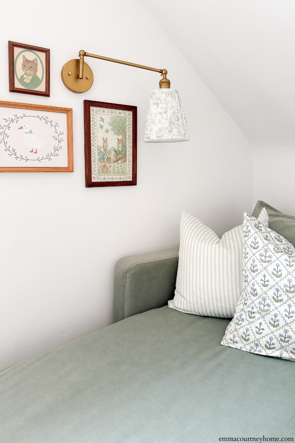 Warm and inviting playroom decorated in English countryside cottage style