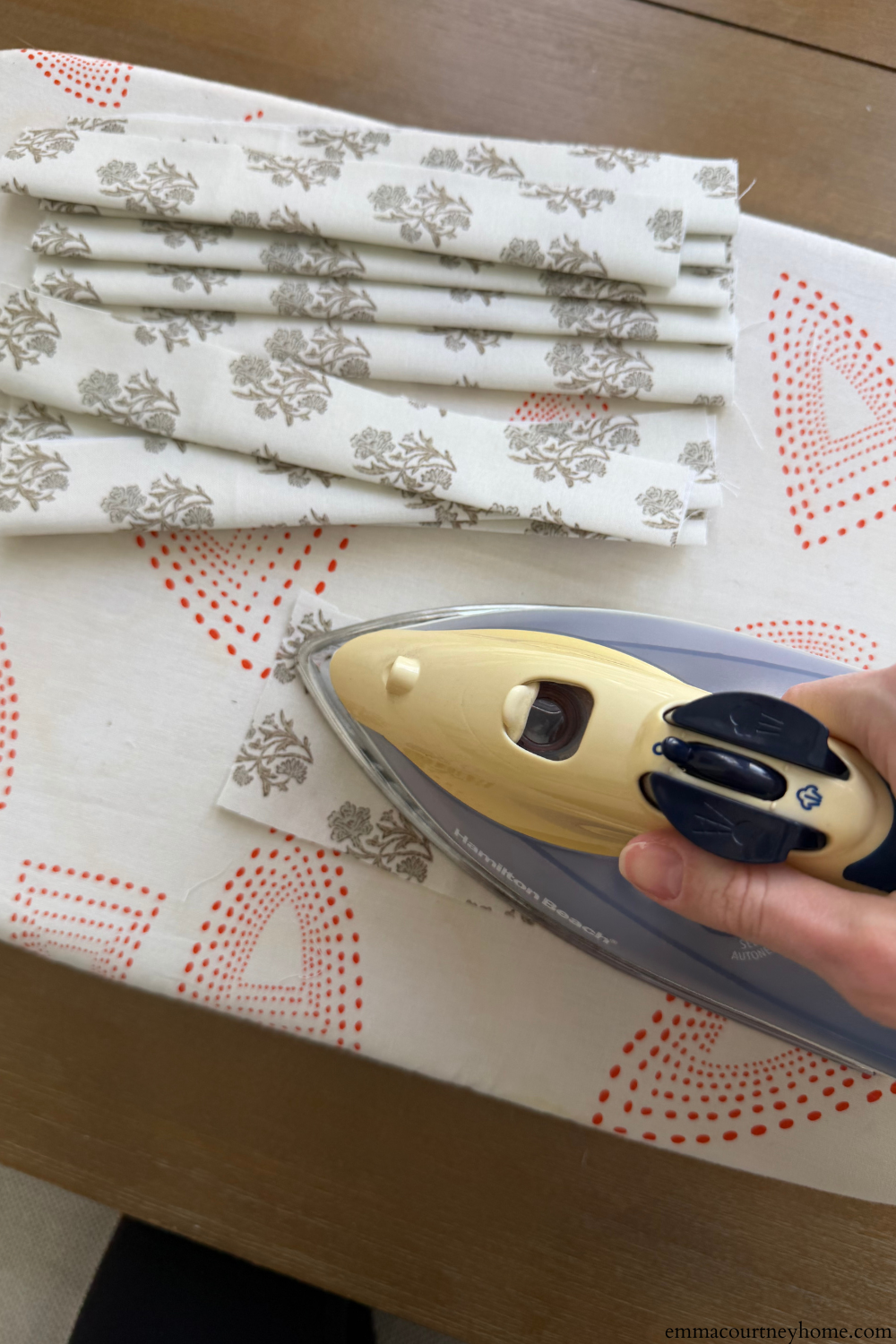 Folding and ironing fabric strips