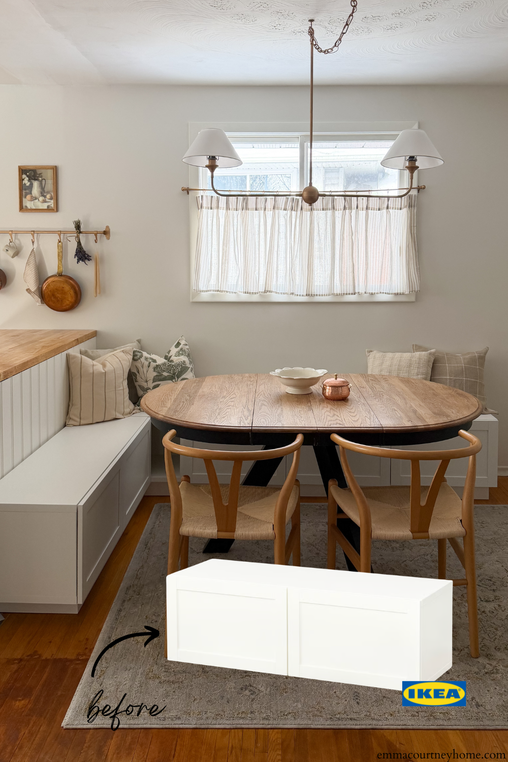 cozy breakfast nook banquette seating with cushions and table